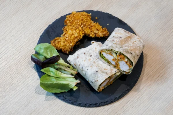 Wrap Integral de Frango com Vegetais